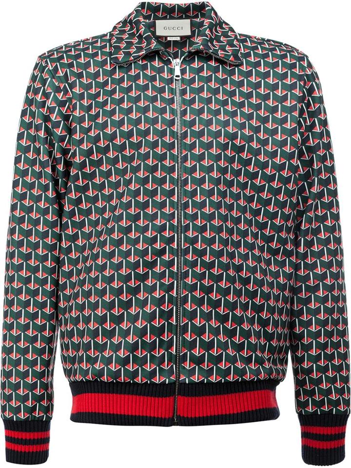 Gucci Geometric Print Bomber Jacket - Multicolour