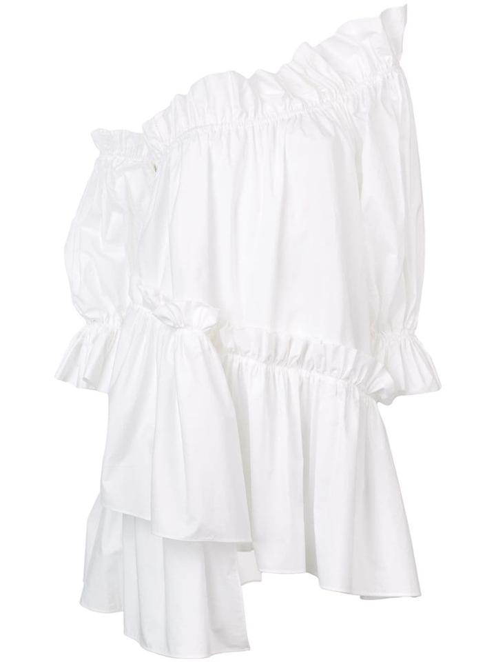 Isa Arfen Asymmetric Flared Blouse - White