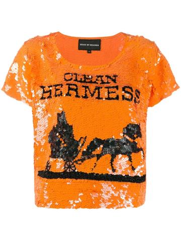 Mua Mua Sequin Embroidered T-shirt - Orange