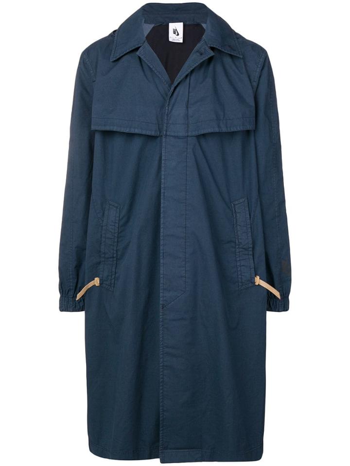Nikelab Loose Double Breasted Coat - Blue