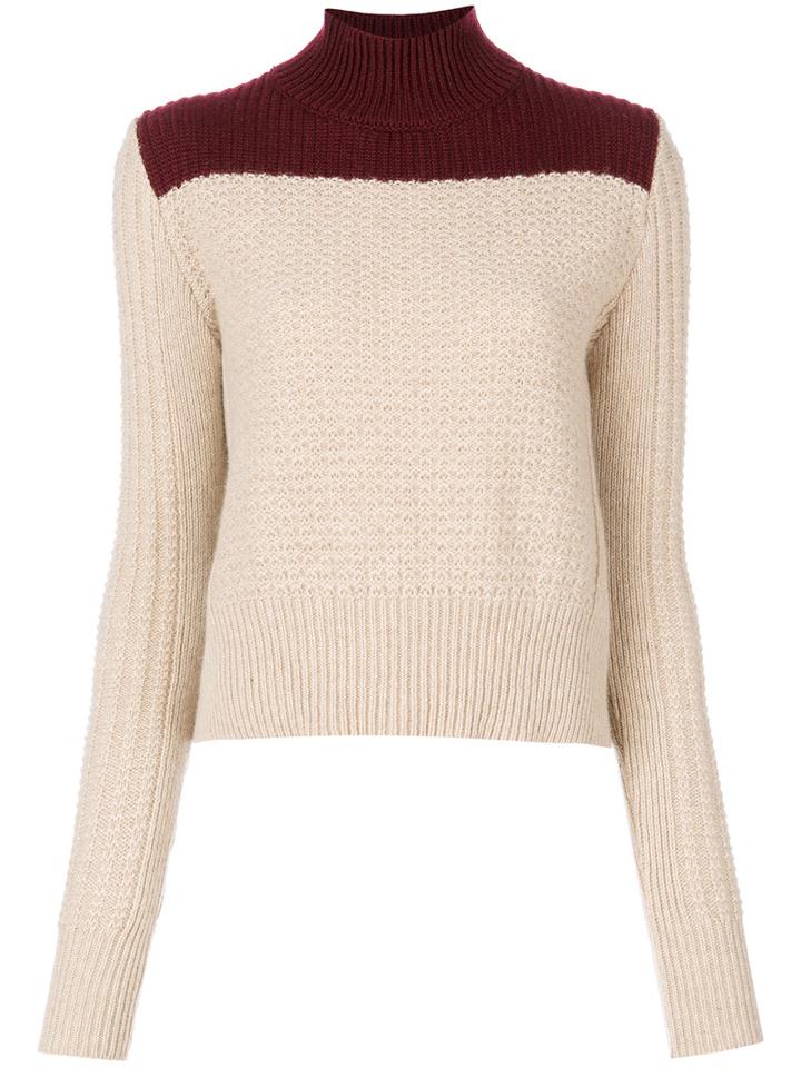 Marni - Bi-colour Roll Neck Sweater - Women - Alpaca/wool/polyamide - 44, Nude/neutrals, Alpaca/wool/polyamide