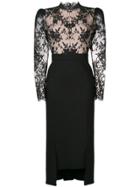 Alexander Mcqueen Lace Detail Fitted Dress - Black