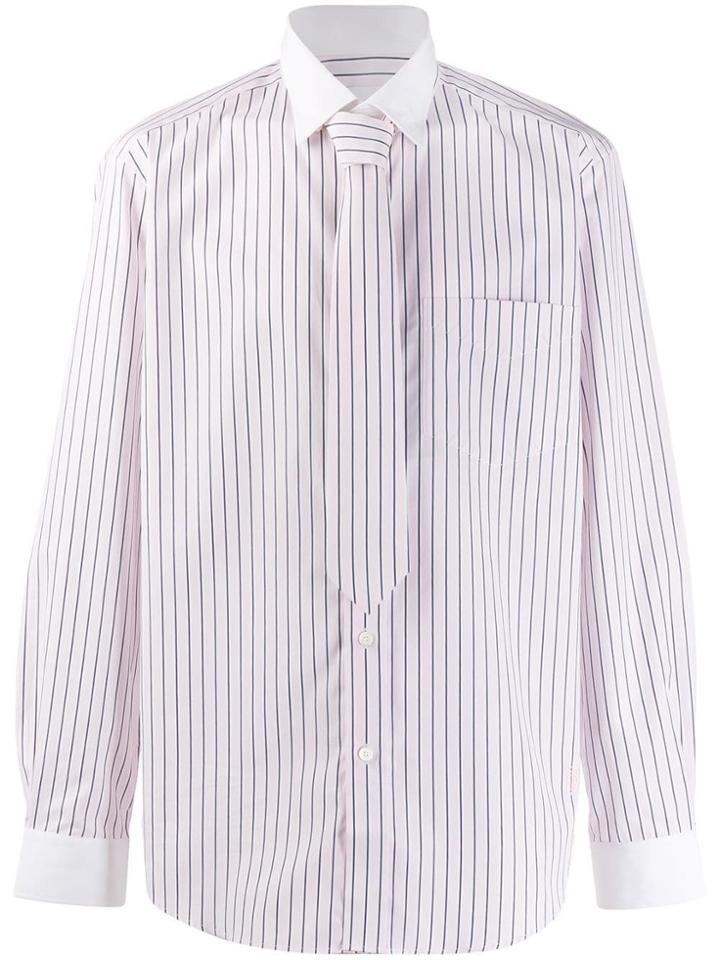 Burberry Classic Fit Monogram Motif Striped Shirt - Pink