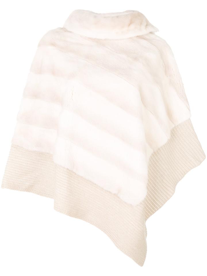 Cara Mila June Pearl Mink Poncho - Nude & Neutrals