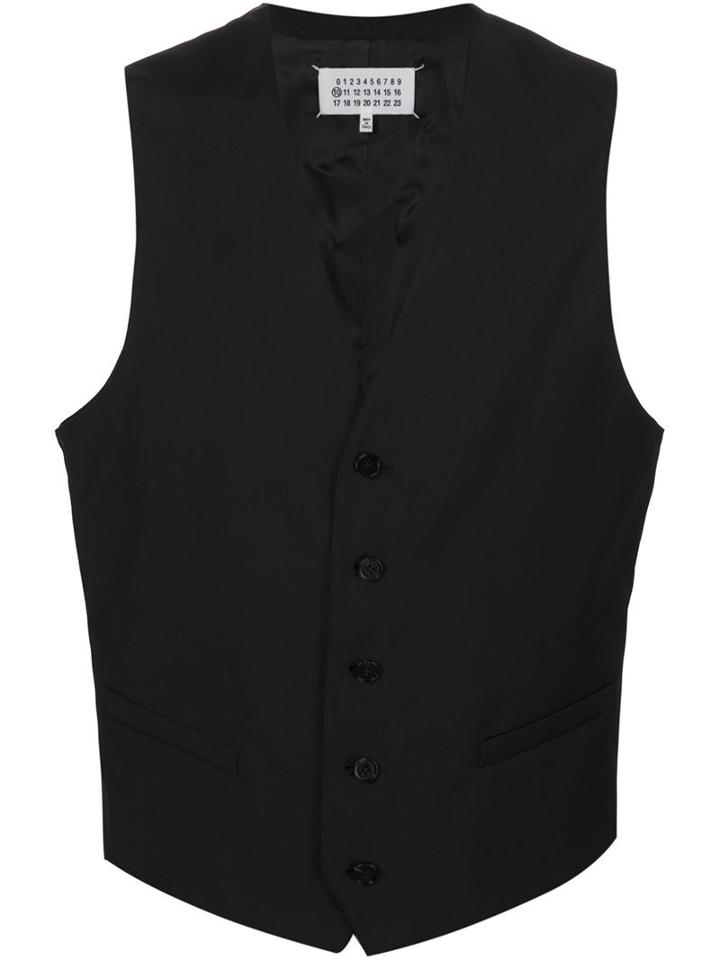 Maison Margiela Classic Waistcoat, Men's, Size: 48, Black, Wool