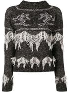 Lorena Antoniazzi Embroidered Melange Sweater - Black