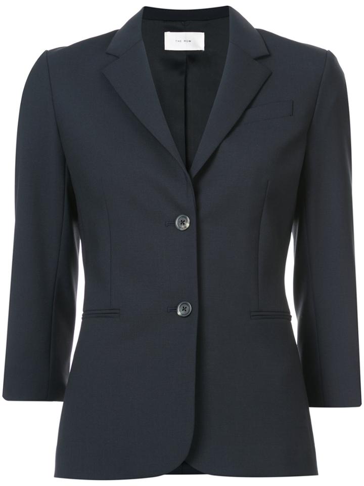 The Row Classic 3/4 Sleeve Single-breasted Blazer - Blue