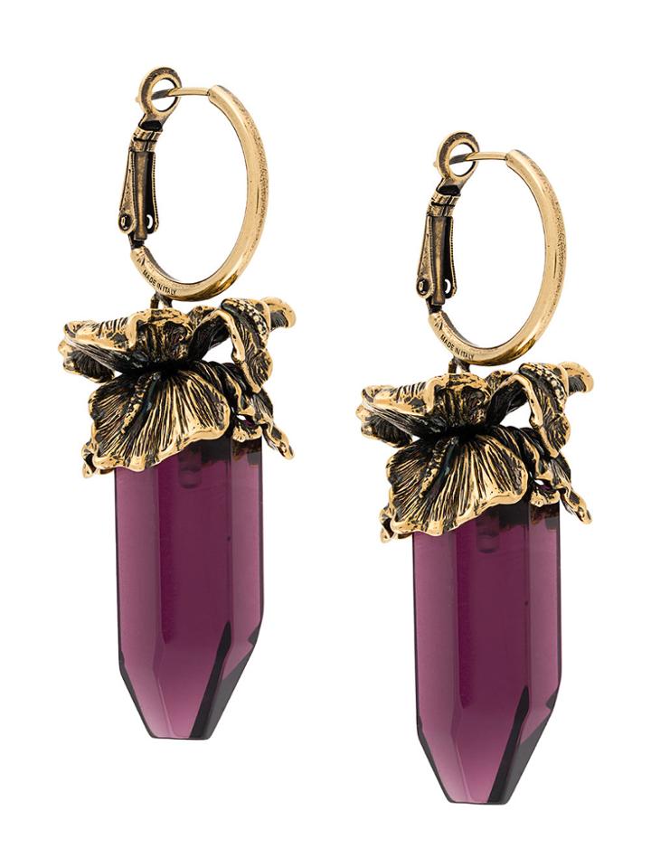 Alexander Mcqueen Iris Pendant Earrings - Metallic