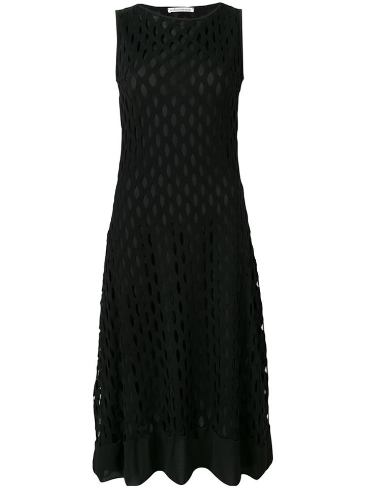 Stefano Mortari Perforated Midi Dress - Black