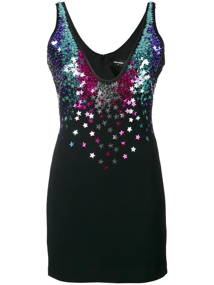 Dsquared2 - Star Sequin-embellished Mini Dress - Women - Polyester/spandex/elastane/acetate/glass - 42, Women's, Black, Polyester/spandex/elastane/acetate/glass