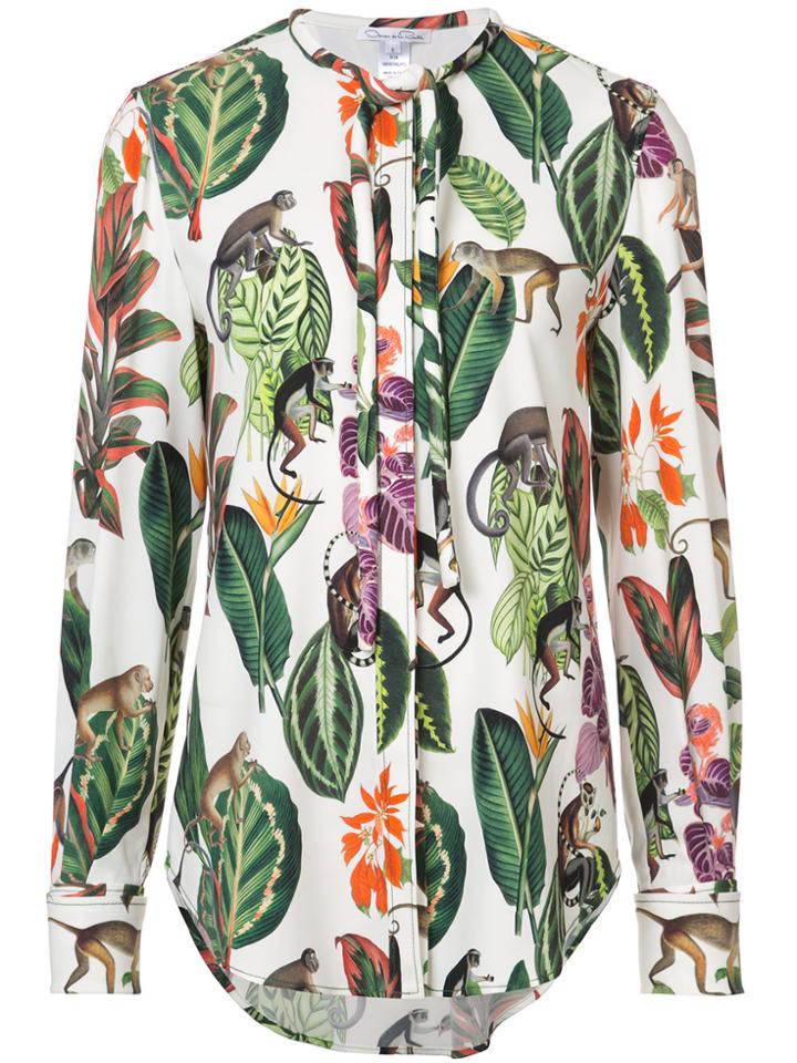Oscar De La Renta Floral Print Shirt - White