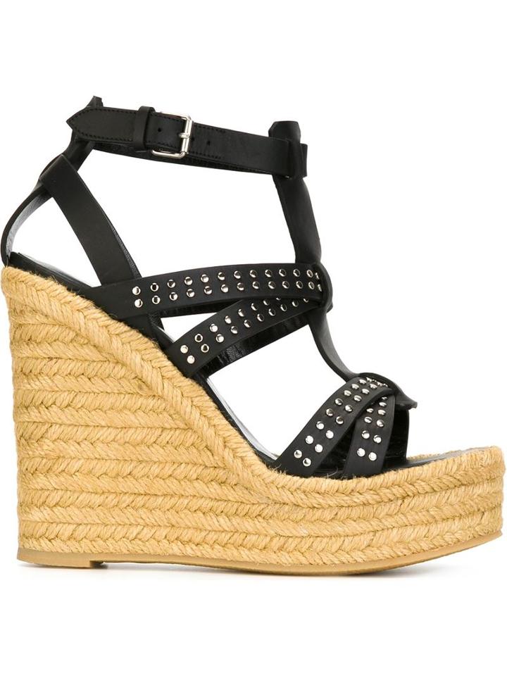 Saint Laurent Studded Wedge Sandals