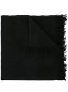 Yohji Yamamoto Frayed Hem Scarf - Black