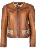 Coach Crystal Embellished Tailored Jacket - Brown