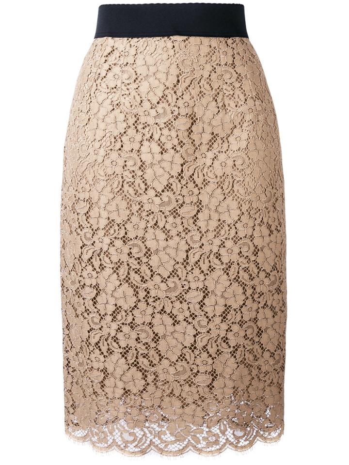 Dolce & Gabbana Lace Skirt - Nude & Neutrals