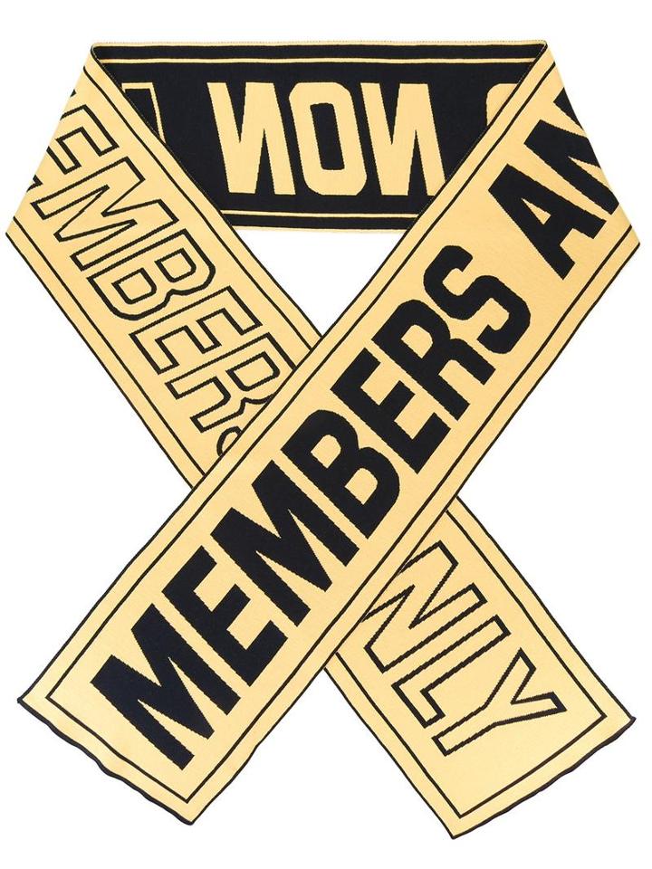 Stella Mccartney Members Only Scarf, Men's, Yellow/orange, Wool/cotton/polyamide/spandex/elastane