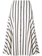 Veronica Beard Striped A-line Skirt - White