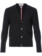 Thom Browne V-neck Cardigan With Links Links Stitch And Red, White And