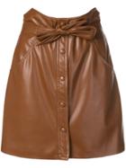 Nanushka Buttoned Mini Skirt - Brown