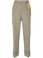 The Gigi Dogtooth Ribbon Detail Trousers - Nude & Neutrals