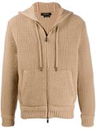 Ermenegildo Zegna Chunky Knit Hoodie - Brown