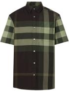 Burberry Short-sleeve Check Stretch Cotton Shirt - Green