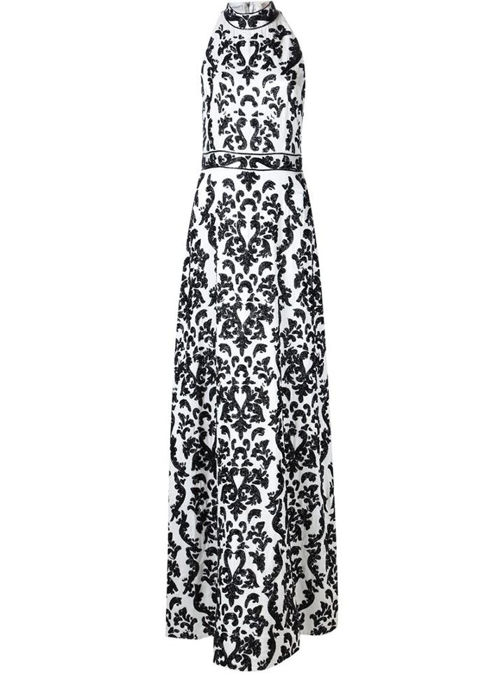 Alice+olivia 'makenna' Beaded Gown, Women's, Size: 2, White, Silk