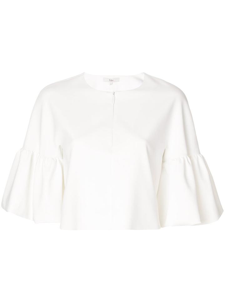 Tibi Bell Sleeve Top - White