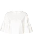 Tibi Bell Sleeve Top - White
