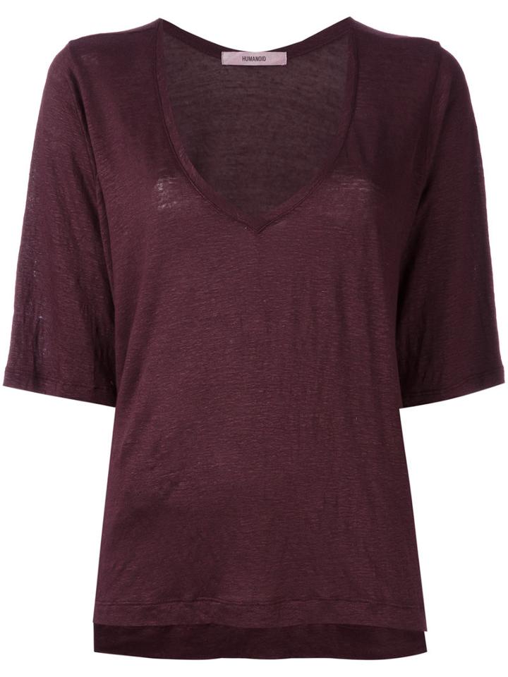Humanoid Iaven Top, Women's, Size: Medium, Red, Linen/flax/spandex/elastane