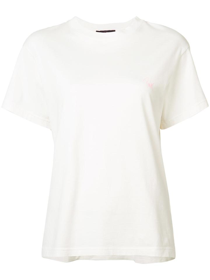 Y's Chest Slogan T-shirt - White