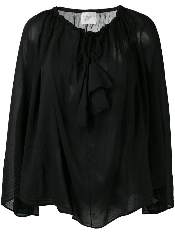 Forte Forte - Shift Blouse - Women - Silk/cotton - I, Women's, Black, Silk/cotton