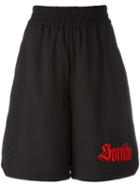 Marcelo Burlon County Of Milan 'sonido' Embroidery Shorts, Women's, Size: Medium, Black, Polyester/spandex/elastane/acetate/viscose