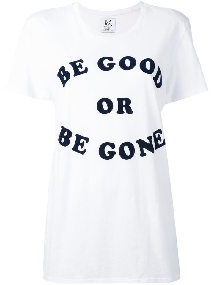 Zoe Karssen 'be Good' Print T-shirt, Women's, Size: Xs, White, Cotton