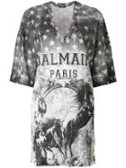 Balmain U.s.a. Print T-shirt - Grey