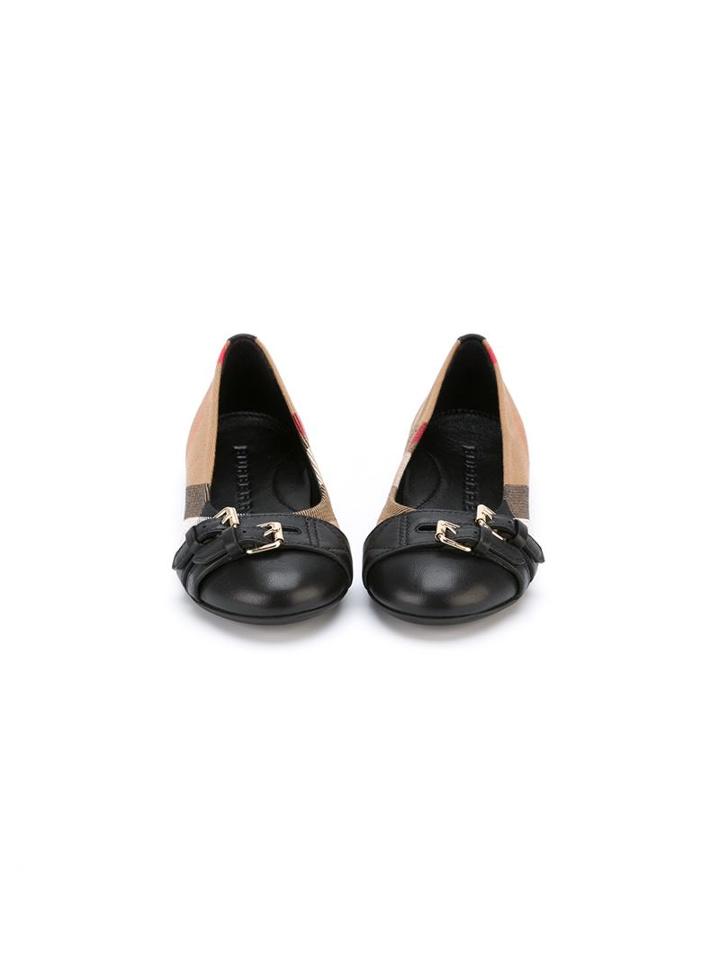 Burberry Kids House Check Ballerinas, Girl's, Size: 32, Black