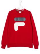 Fila Teen Logo Printed Sweatshirt - Red