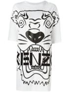 Kenzo Tiger Oversized T-shirt Dress, Women's, Size: Small, White, Triacetate/polyester