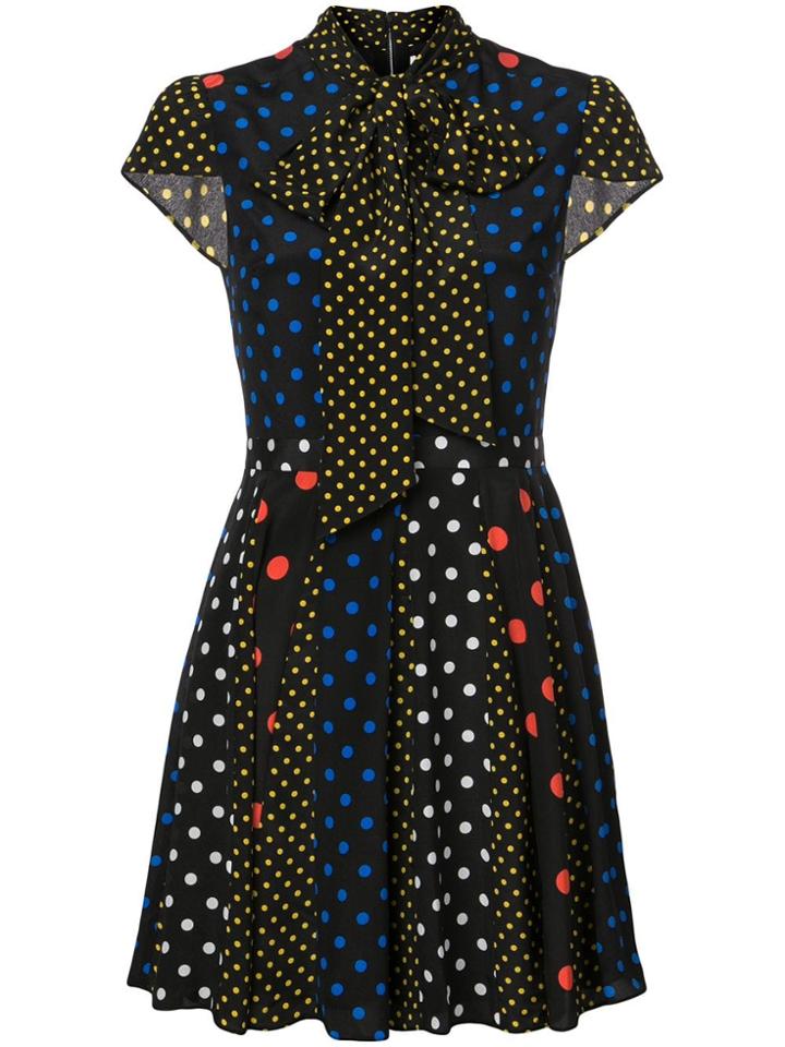 Alice+olivia Polka-dot Flared Dress - Black