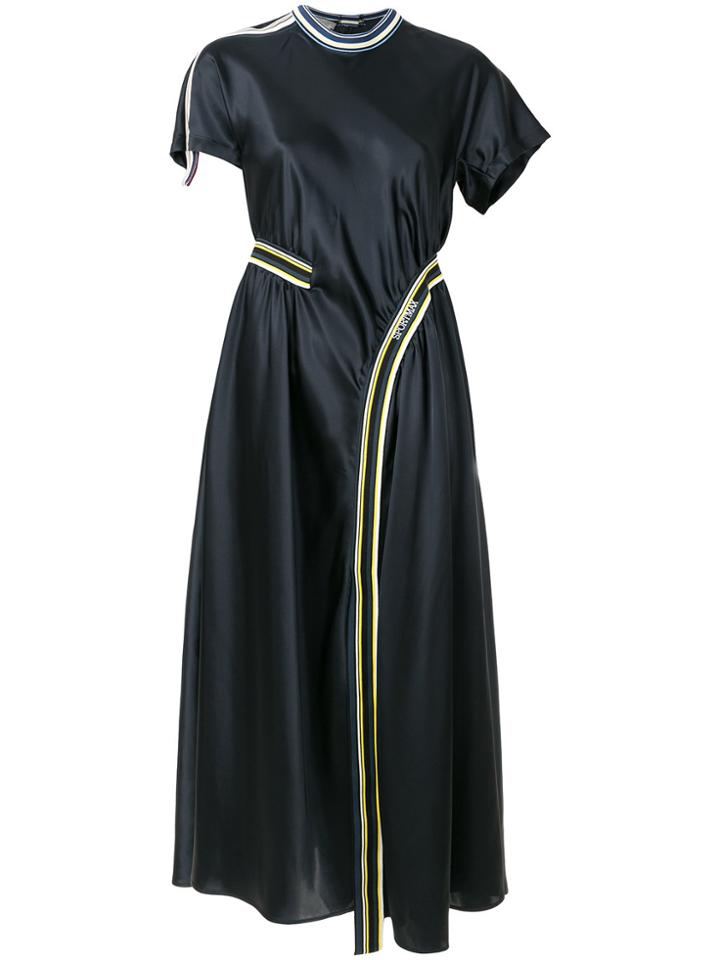 Sportmax Stripe Detail Dress - Blue