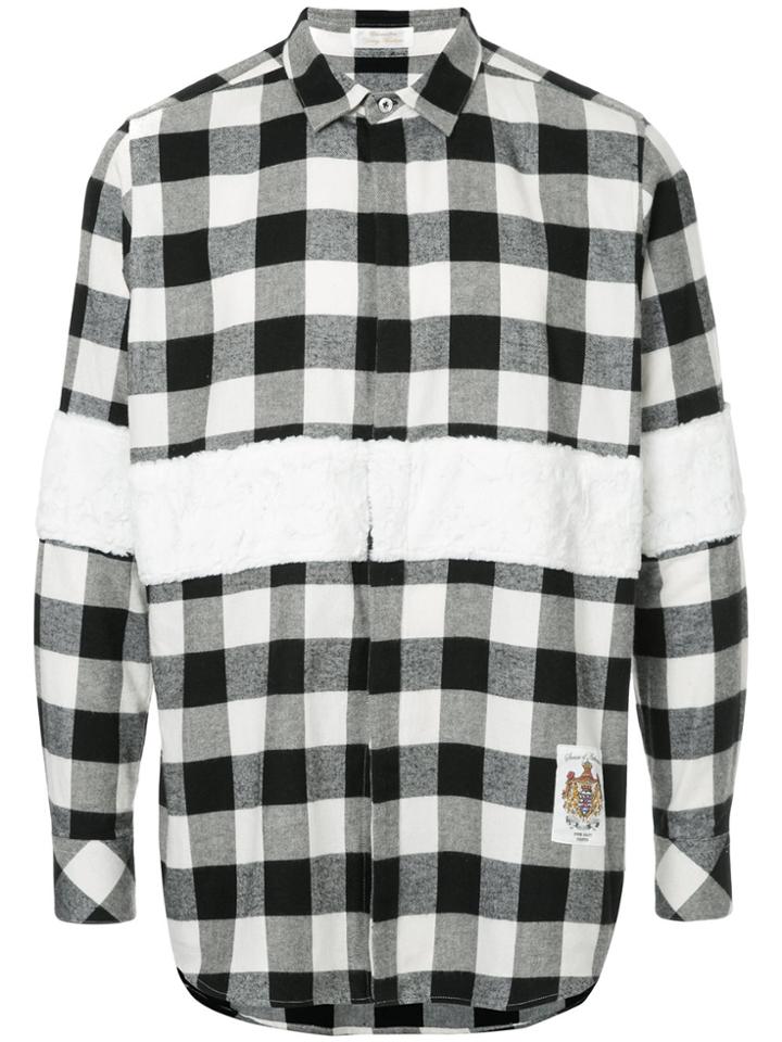 Education From Youngmachines Furry Checked Shirt - White
