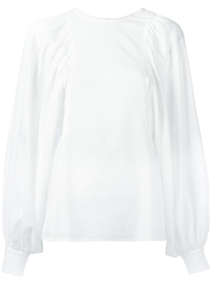 Céline Sleeve Detail Blouse, Women's, Size: 36, White, Cotton