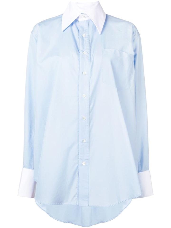 Matthew Adams Dolan Contrast Panel Shirt - Blue