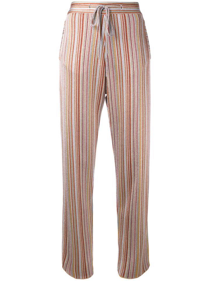 Marco De Vincenzo - Striped Soft Trousers - Women - Polyamide/polyester/acetate - 42, Women's, Polyamide/polyester/acetate