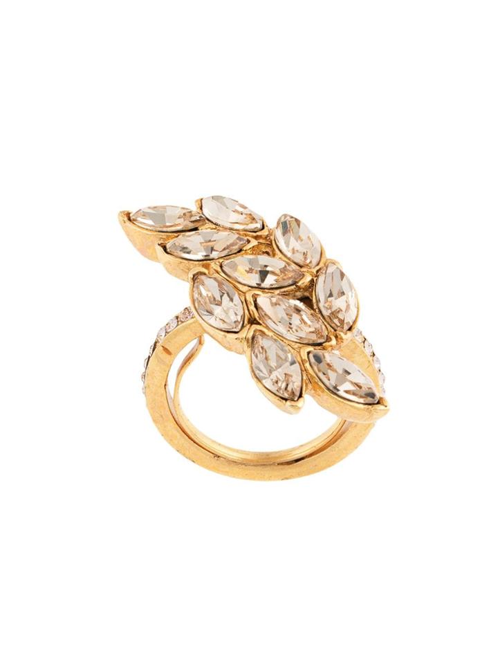 Oscar De La Renta Navette Pave Ring - Metallic