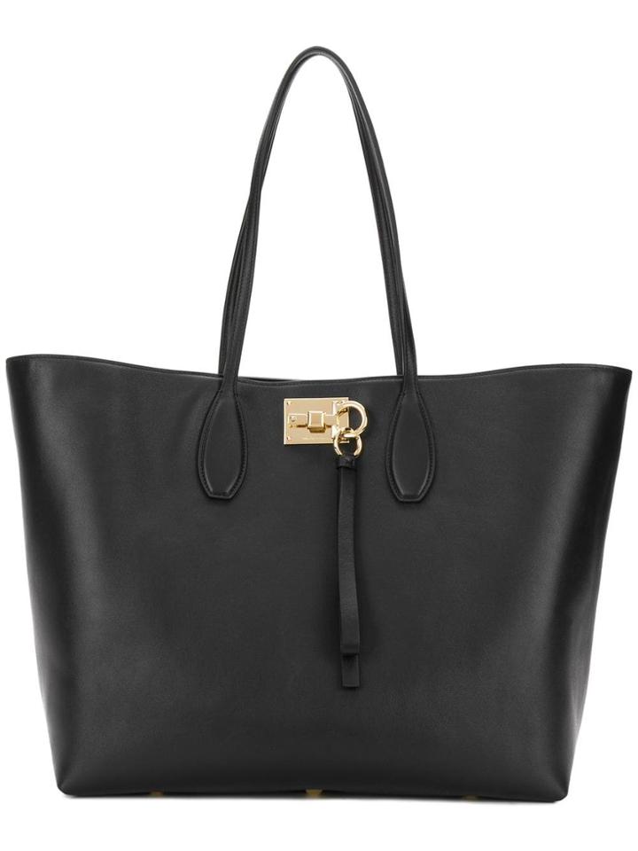 Salvatore Ferragamo Wide Tote Bag - Black