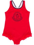 Moncler Kids Contrast Logo Swimsuit - Red