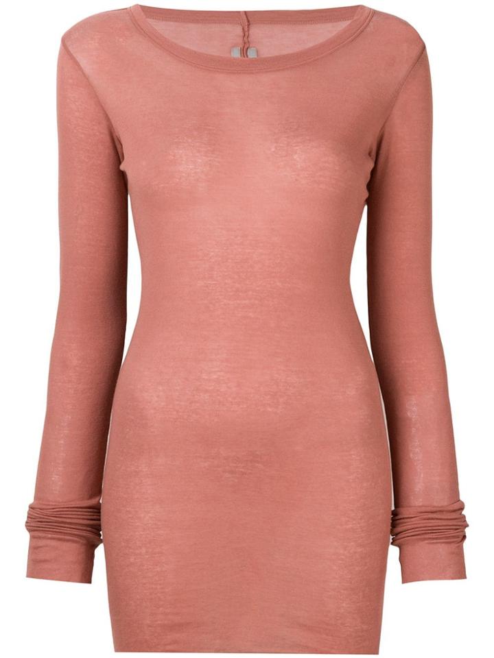 Rick Owens Long Round Neck Jumper - Pink