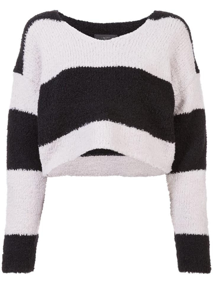Amiri Cropped Striped Jumper - Black