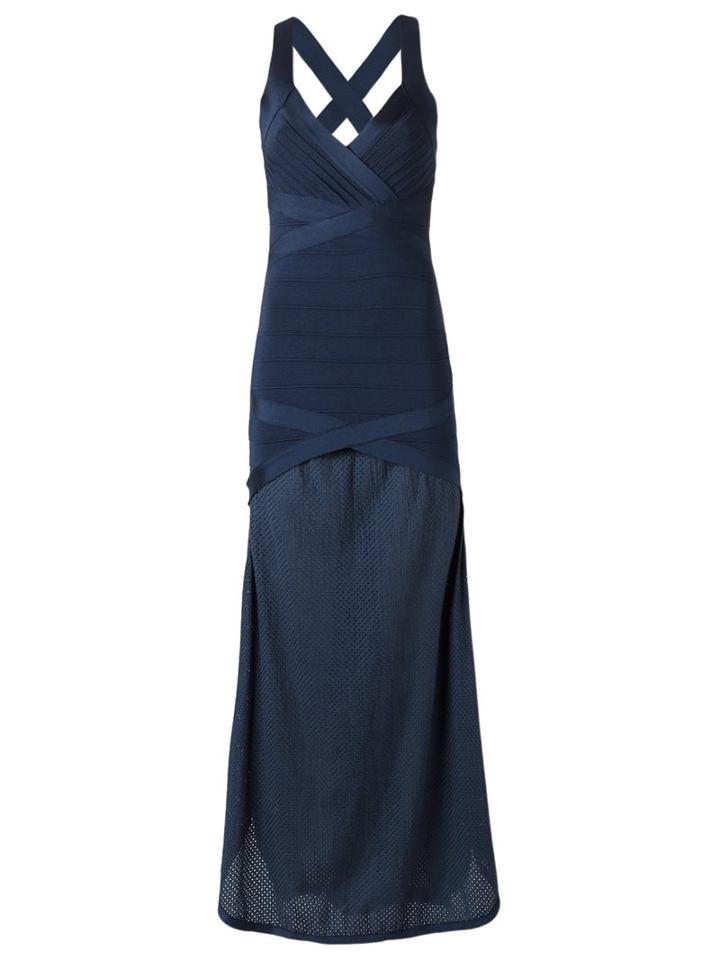 Andrea Bogosian V Neck Knit Dress, Women's, Size: Medium, Blue, Polyamide/viscose